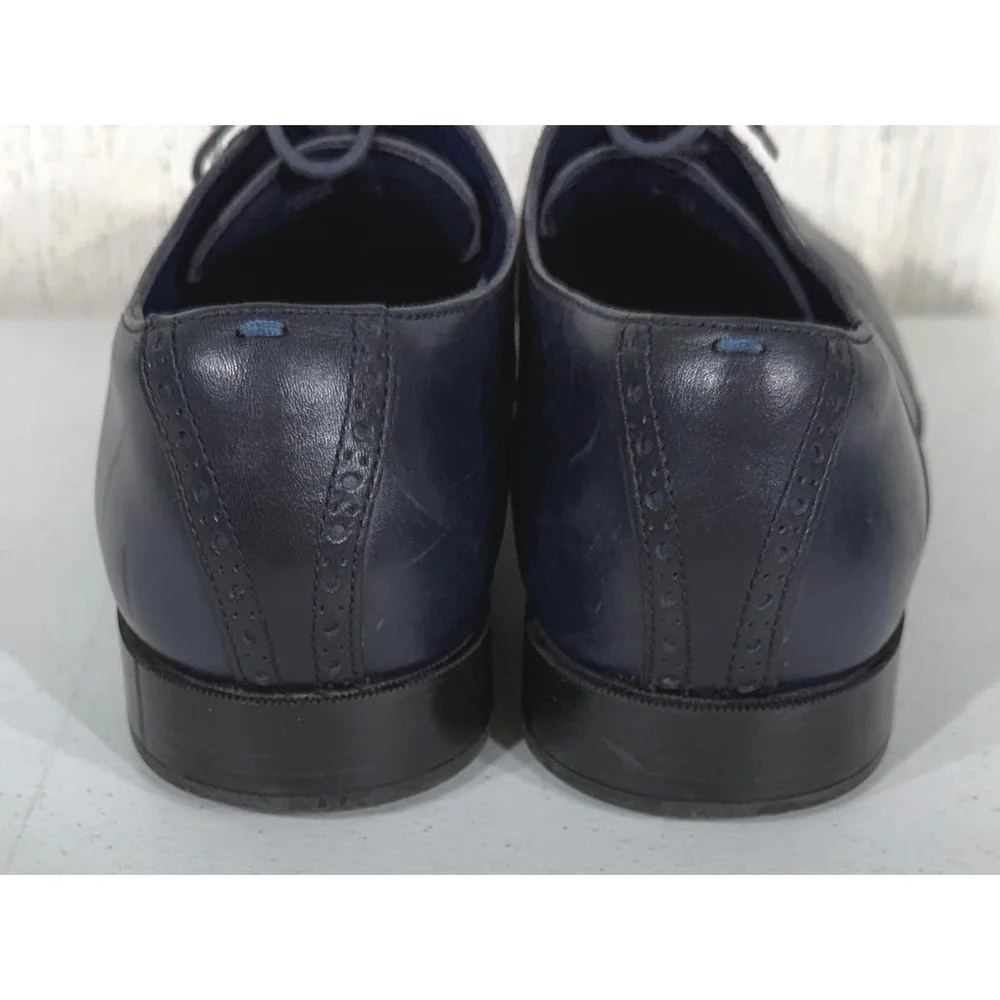 Cole Haan Grand OS Oxford 11 M Navy‎ Blue Leather Lace Up Dress Shoes READ